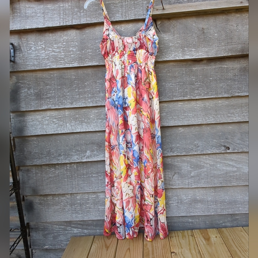 ♨️🌹 Floral Maxi Dress Spaghetti Straps Polyester Soft - Summer Attire - Picture 4 of 16